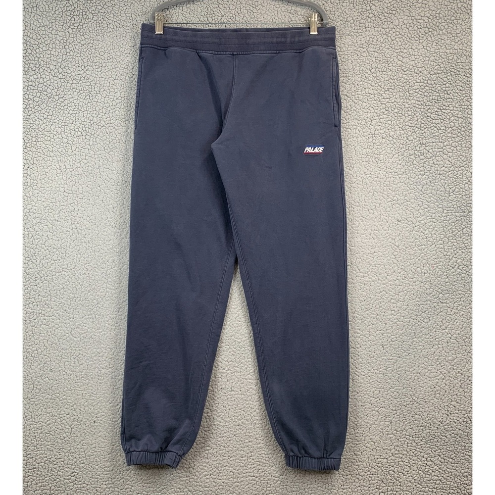Palace Joggers Sweatpant Pants Heavy Cotton Blue Mens Size XL Distressing